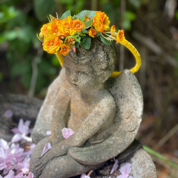 Yellow Orange Wild Rose Headband - Picture 3 of 16